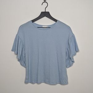 Ten Sixty Sherman Ruffled Short Sleeve Crinkle Top